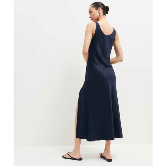 NWT Reformation Bevini High Slit Midi Dress Sleeveless V-Neck Danube sz M - Picture 6 of 9